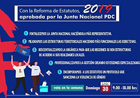 COMUNAL DEL PDC-MAIPU  VOTA ESTE DOMINGO SI APRUEBA LA MODIFICIACION DE ESTATUTOS