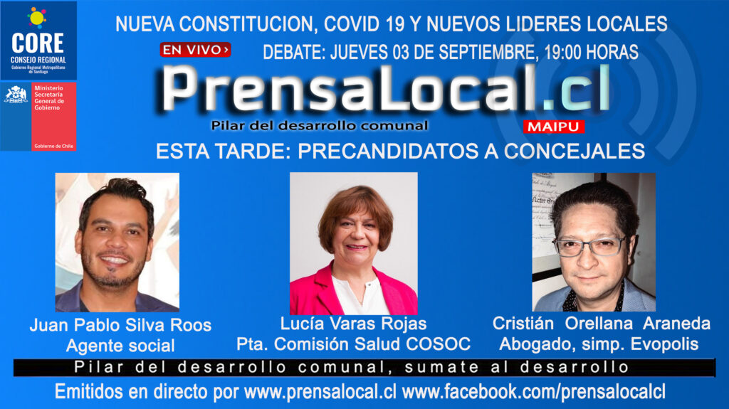 HOY JUEVES 3 DE SEPTIEMBRE, DEBATE DE PRECANDIDATOS A CONCEJALES