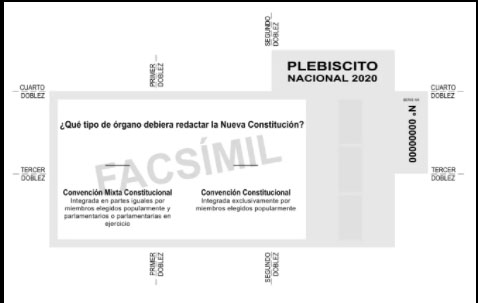 Servel presentó cédula electoral del Plebiscito Nacional 2020