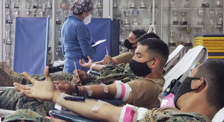 Campaña de donación de sangre en la Escuela de Suboficiales
