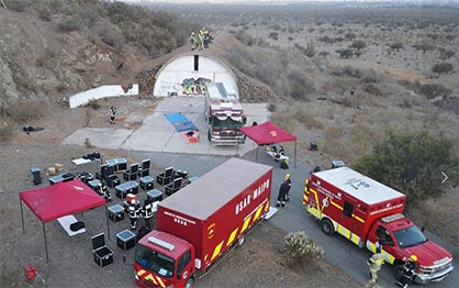 EJERCICIO DE BOMBEROS MAIPU: RESCATE EN ALTURAS