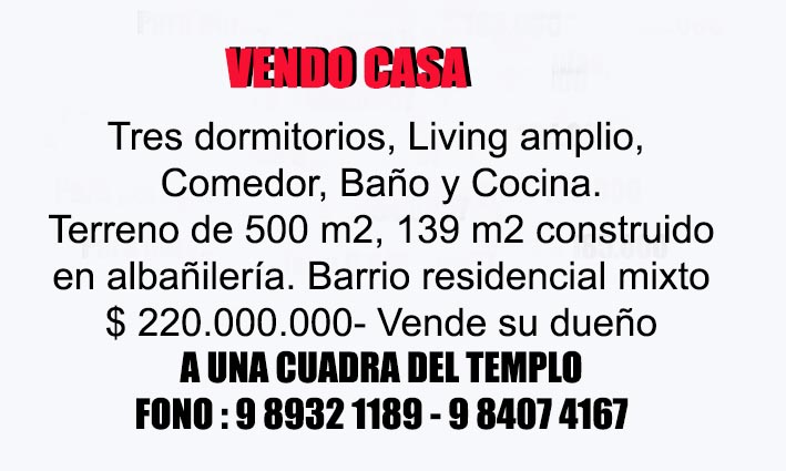 VENDO CASA CENTRAL