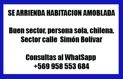SE ARRIENDA HABITACION AMOBLADA