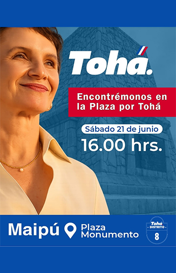ESTE SABADO21, CAROLINA TOHA EN MONUMENTO A LOS VENCEDORES